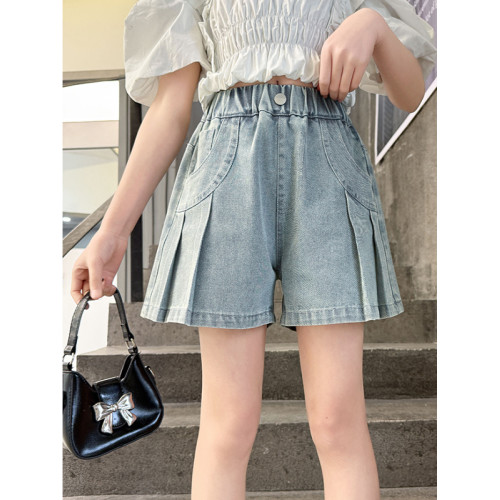 女童夏季寬松牛仔褲子2025新款女孩夏裝百搭褲裙兒童夏款薄款短褲