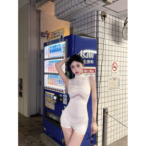 GARIS 歐美辣妹風半高領無袖連體衣2025新款性感修身收腰包臀短褲