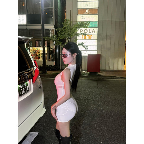 GARIS 歐美辣妹風半高領無袖連體衣2025新款性感修身收腰包臀短褲