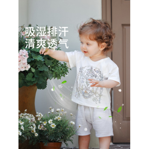 喜卡緹親子裝母女款短袖t恤2025新款高級不一樣母子夏裝寶寶上衣