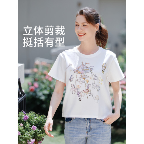 喜卡緹親子裝母女款短袖t恤2025新款高級不一樣母子夏裝寶寶上衣