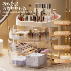 化妝品收納盒桌面整理防塵台面護膚品收納櫃置物抽屜大容量化妝盒