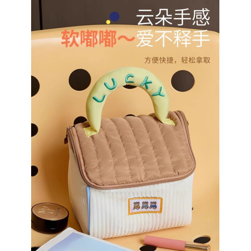 易高卡通化妝包大容量分區可攜式手提旅行護膚品刷收納洗漱袋