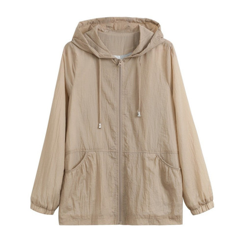 防曬衣女連帽2025年夏季新款防曬服洋氣減齡中年媽媽大碼輕薄外套
