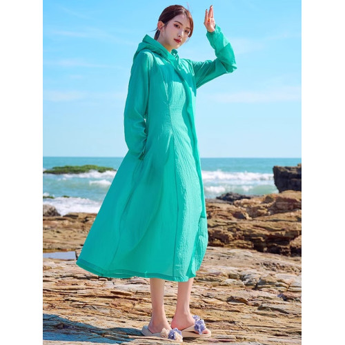 時尚爆款防曬衣女2025夏季新款透氣薄款大碼過膝長款風衣外套衫服