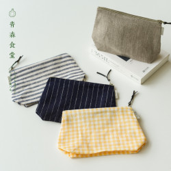 〈青森食堂〉日本入fog linen work亞麻隨身零錢收納包拉鍊化妝袋