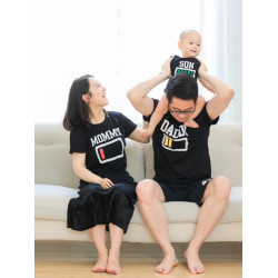 2021新款創意親子裝夏款母子裝母女裝休閒白色短袖T恤一家三口裝