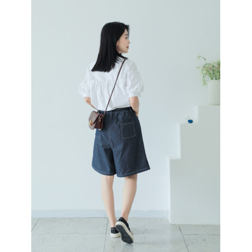 以匠/2025夏裝新款純棉白色襯衫母女裝/日系文藝寬松洋氣親子裝潮