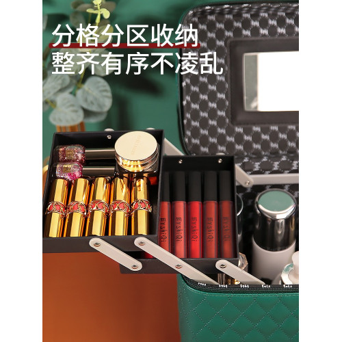 超火化妝包大容量手提化妝箱可攜式女2020新款多功能化妝品收納盒包