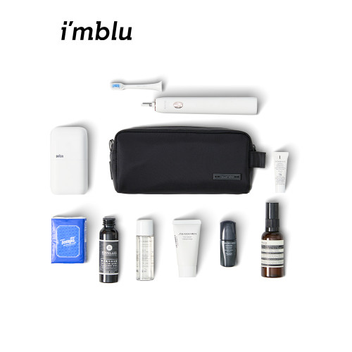 imblu 洗漱包可攜式再生尼龍防水化妝包旅行出差男高級健身女收納袋
