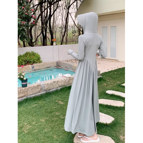 冰絲防曬衣女夏季收腰顯瘦戶外防紫外線防曬服外套全身超長防曬裙