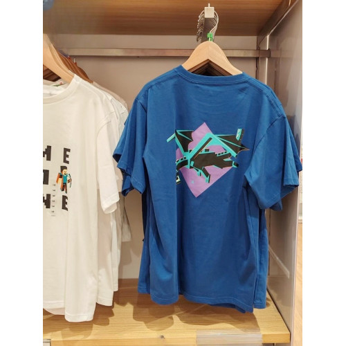 中大童夏男童女童親子裝我的世界印花短袖T恤衫兒童衣服可愛上衣i
