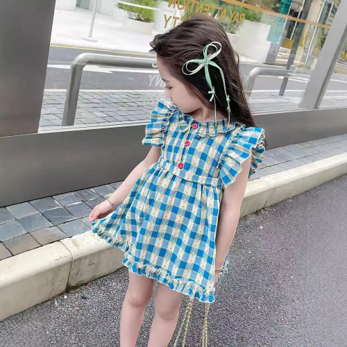 小月齡親子裝一家三口母子襯衫男女寶格子母女連衣裙韓系兒童套裝