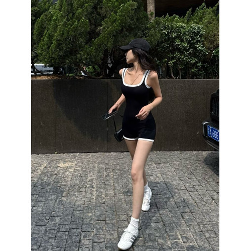 NGMC STUDIO 可拆卸胸墊 辣妹顯瘦露背緊身連體衣褲瑜伽運動健身