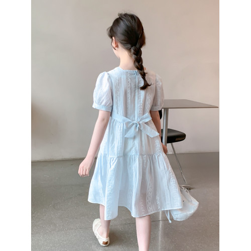 英國Next Svip藍色裙子女童連衣裙夏薄款2025新款童裝女孩超好看