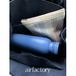 AirFactory  包中收納 奶油色彩條紋 粽子狀化妝包 可愛收納包