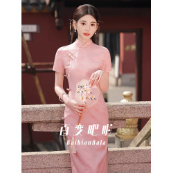 粉色新中式母女裝2025新款風女童六一演出服夏季親子裝高級感