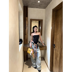 GARIS 歐美辣妹風性感修身連體衣2025新款顯瘦塑身抹胸背心上衣