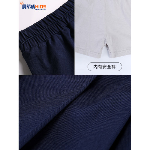 兒童百褶裙女童黑色半身裙小學生卡其色校服裙子中大童演出服短裙