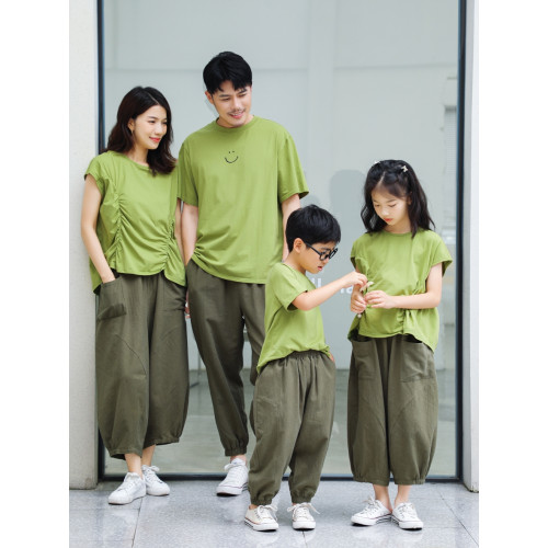 以匠/2025夏裝新款原創設計夏日感T恤全家裝一家三四口全家親子裝