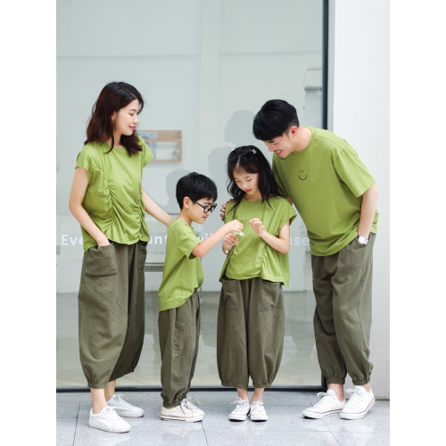 以匠/2025夏裝新款原創設計夏日感T恤全家裝一家三四口全家親子裝