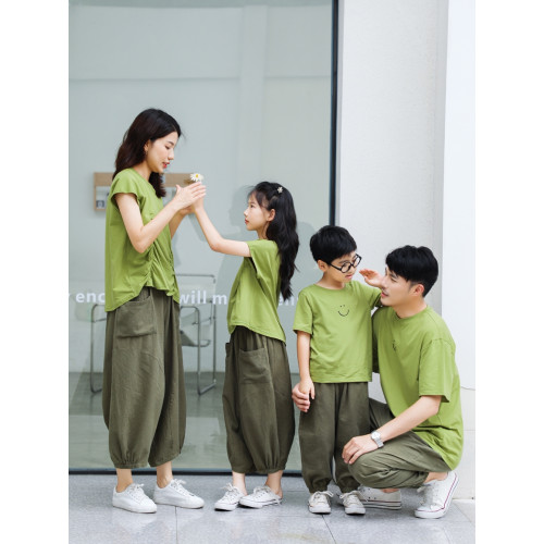 以匠/2025夏裝新款原創設計夏日感T恤全家裝一家三四口全家親子裝