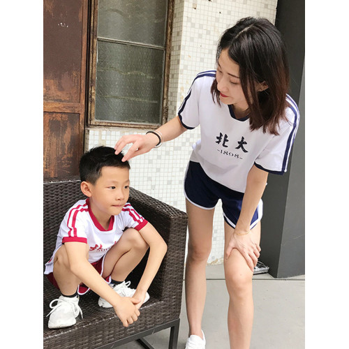 清華北大大學純棉T恤親子裝短袖夏裝一家三四口母子母女兒童套裝