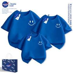 NASA親子裝夏裝一家三口短袖t恤2024新款夏天高級炸街母女裝童裝