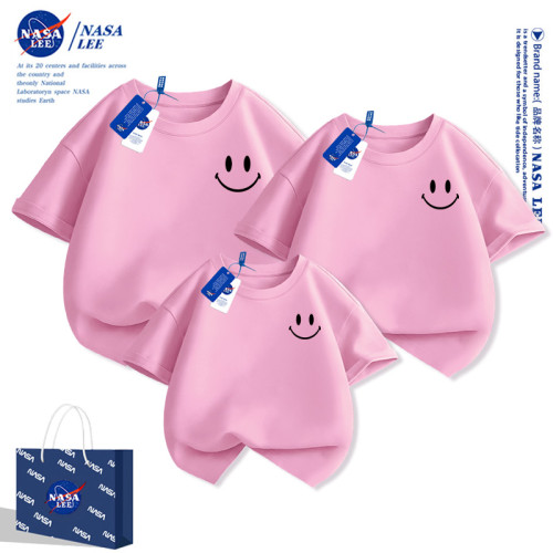NASA親子裝夏裝一家三口短袖t恤2024新款夏天高級炸街母女裝童裝