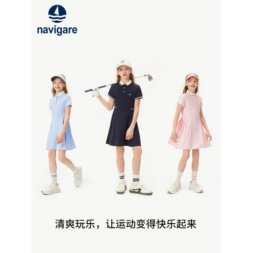 【吸溼速乾】Navigare意大利小帆船女童連衣裙夏季運動polo公主裙