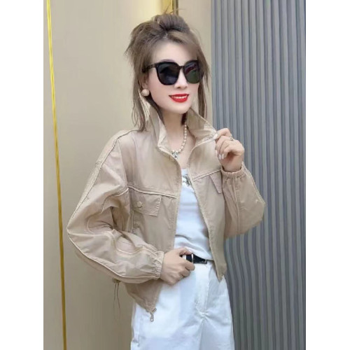 歐範小個子防曬衣女潮款長袖純色洋氣時尚百搭短款薄外套