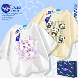 NASA聯名女童純棉短袖t恤2025新款春夏季童裝中大童上衣兒童衣服