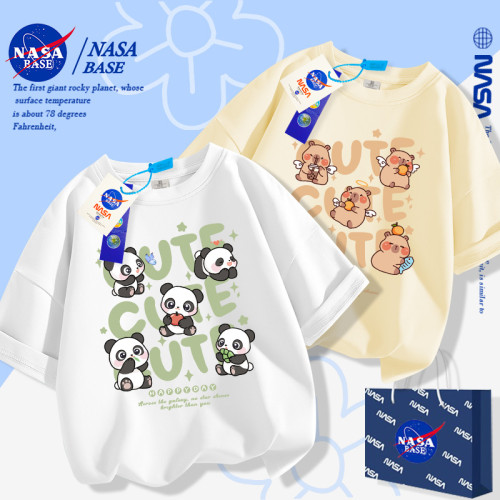NASA聯名女童純棉短袖t恤2025新款春夏季童裝中大童上衣兒童衣服