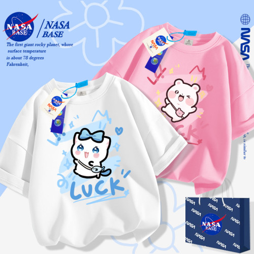 NASA聯名女童純棉短袖t恤2025新款春夏季童裝中大童上衣兒童衣服