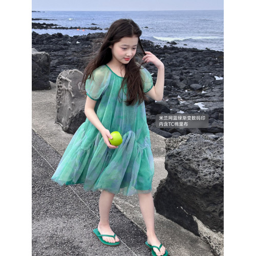 【綠野仙蹤】藍小爸童裝女童網紗公主裙夏季新款甜美森系連衣裙