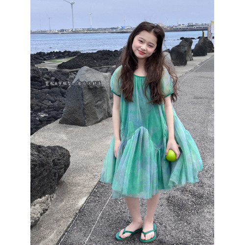 【綠野仙蹤】藍小爸童裝女童網紗公主裙夏季新款甜美森系連衣裙