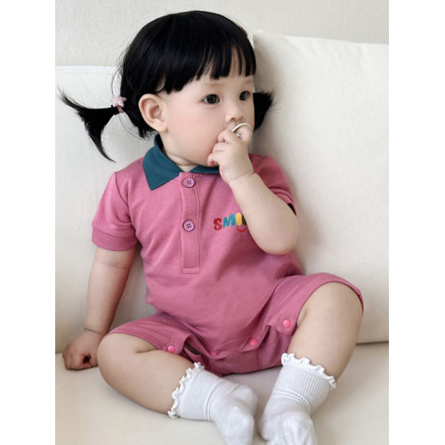 親子裝一家三口百天周嵗宴小月齡連體衣高級感母女母子全家裝短袖