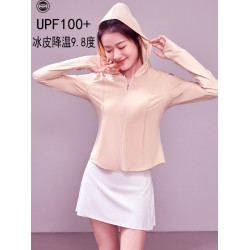 冰皮防曬衣女款 涼感春夏防曬服修身收腰外套新款透氣冰絲短款