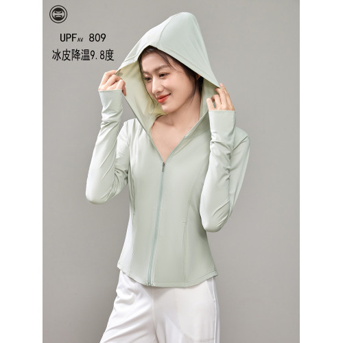 冰皮防曬衣女款 涼感春夏防曬服修身收腰外套新款透氣冰絲短款