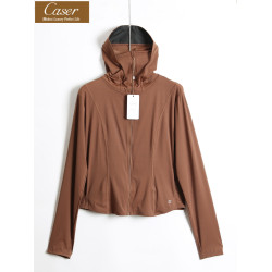 凱撒caser女涼感修身防曬衣夏季防紫外線戶外透氣短款外套防曬服