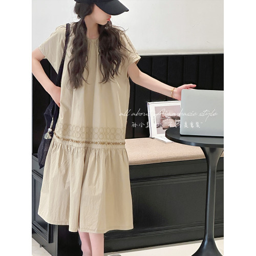 波西米亞風女童夏裝連衣裙2025新款兒童短袖裙子女大童氣質長裙子