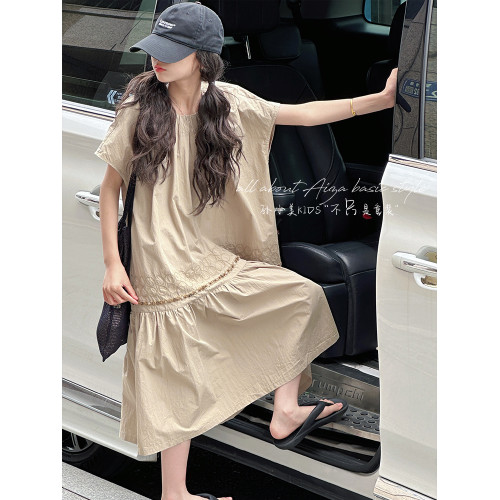 波西米亞風女童夏裝連衣裙2025新款兒童短袖裙子女大童氣質長裙子