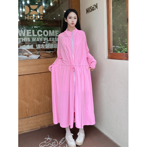【新品】後益hoii防曬衣女夏防紫外線連帽立領長款防曬外套