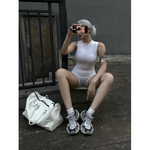 歐美辣妹露背無袖背心連體衣女夏季新款性感緊身休閒運動包臀短褲