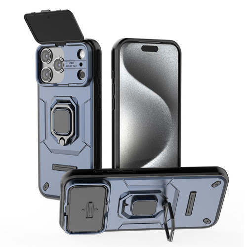 適用iPhone17ProMax戰鬭熊手機殼蘋果16Pro推窗15支架防摔保護套