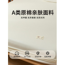 水洗棉夏季床笠單件2023新款床罩三件套單層防滑床單蓆夢思床墊套