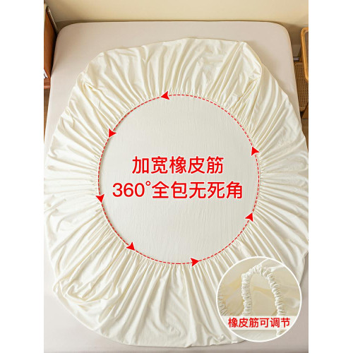 水洗棉夏季床笠單件2023新款床罩三件套單層防滑床單蓆夢思床墊套