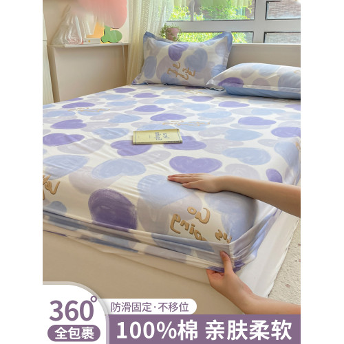 北歐純棉床笠單件100全棉床罩蓆夢思床墊套防滑兒童床單套三件套