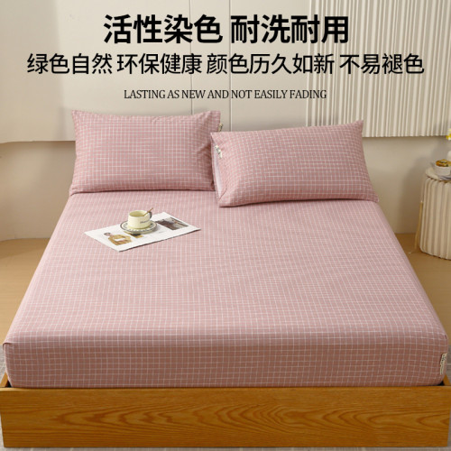 品牌純棉床笠罩型床單件加厚老粗布磨毛100全棉2025新款四季通用