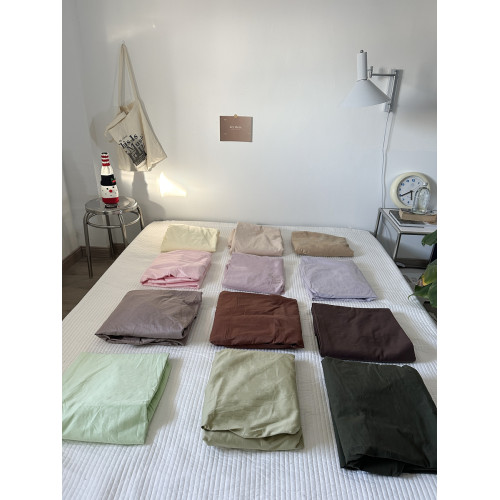 ins調色盤純色簡約純棉全棉水洗棉單品床單被單床笠床罩床上用品